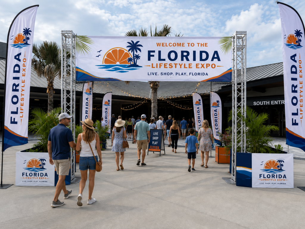 AI sample image of the entrance to the expo